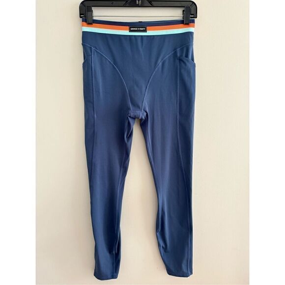 Savage X Fenty Lineup Leggings, Women’s M, High Wasited, Blue Berry / Orange - Picture 4 of 10